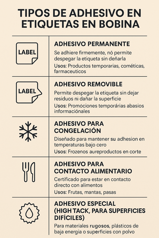 📰 Tipos de adhesivo en etiquetas en bobina: ¿cuál elegir para tu producto?