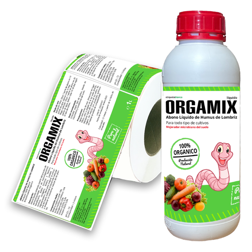 Etiquetas tamaño estándar envases 1 L