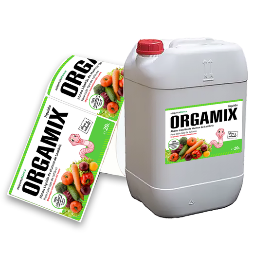 Etiquetas tamaño estándar envases 20 L