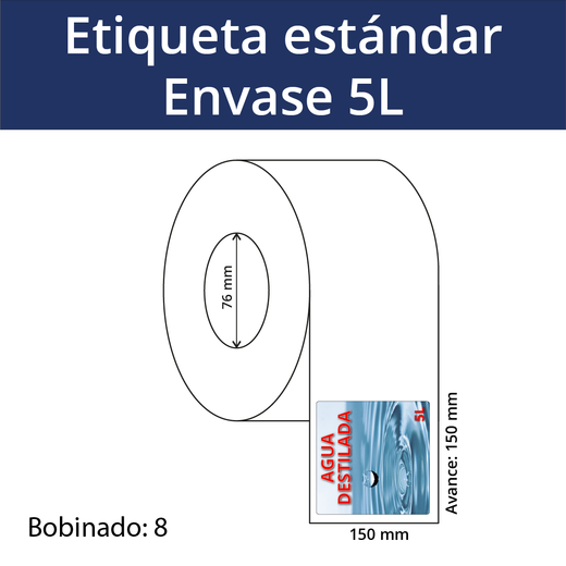 Etiquetas Agua destilada 5 L