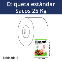 Etiqueta para sacos 25 Kg